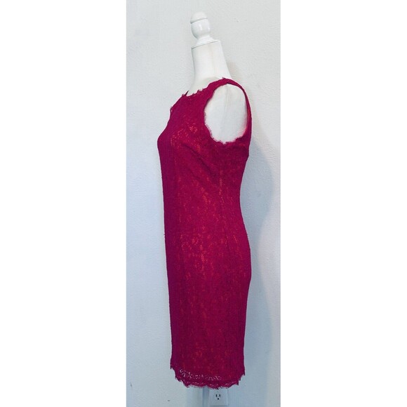 ADRIANNA PAPELL Women’s Size 8 Laced Sheath Evening Dress Boat Neck Ocassion - Picture 6 of 15